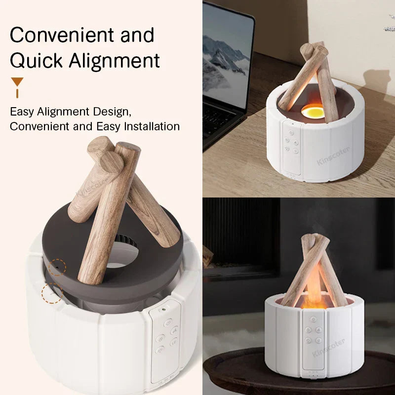 Simulated Flame Aromatherapy Diffuser – Relaxing & Stylish