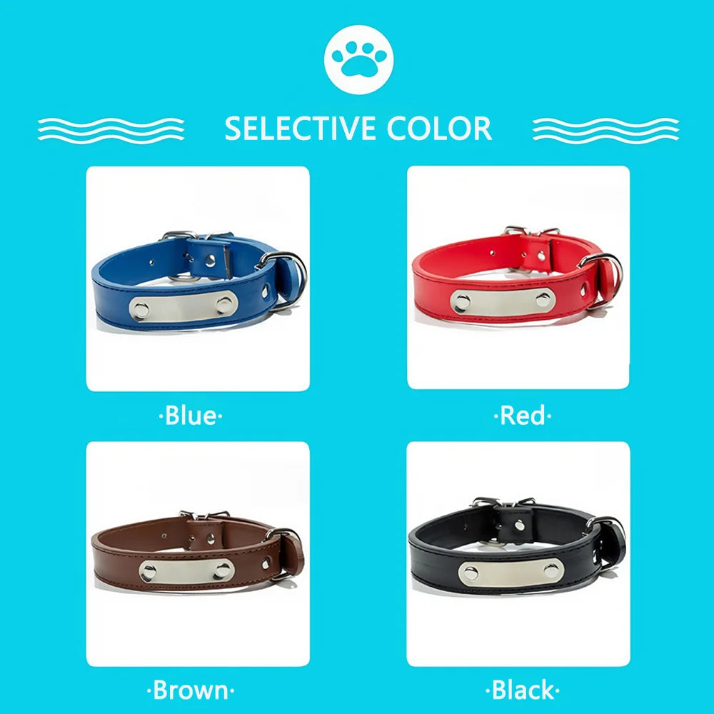 Custom Personalized Dog Collar With Name Engraved Id  Leather For All Types Of Puppies And Kittens