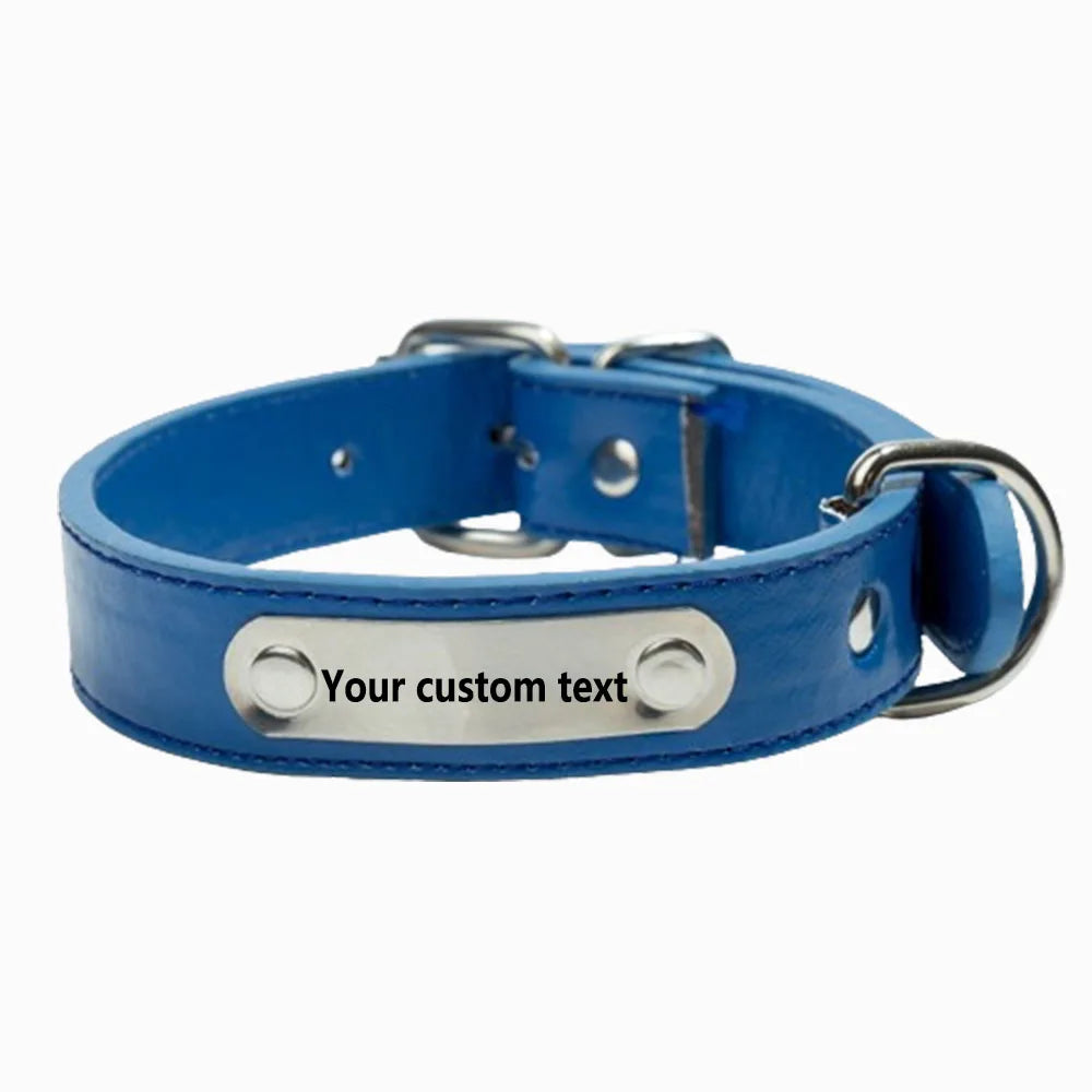 Custom Personalized Dog Collar With Name Engraved Id  Leather For All Types Of Puppies And Kittens