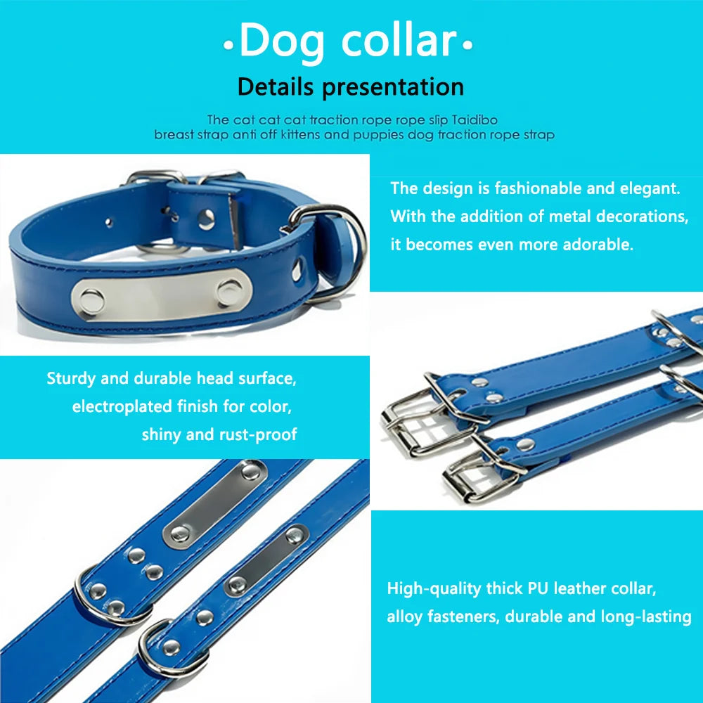 Custom Personalized Dog Collar With Name Engraved Id  Leather For All Types Of Puppies And Kittens