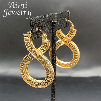 Original Vintage Dubai Gold Plated Hoop Earrings for Women