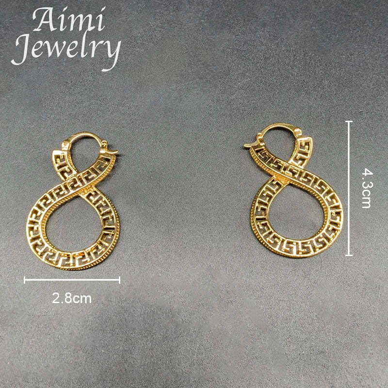 Original Vintage Dubai Gold Plated Hoop Earrings for Women