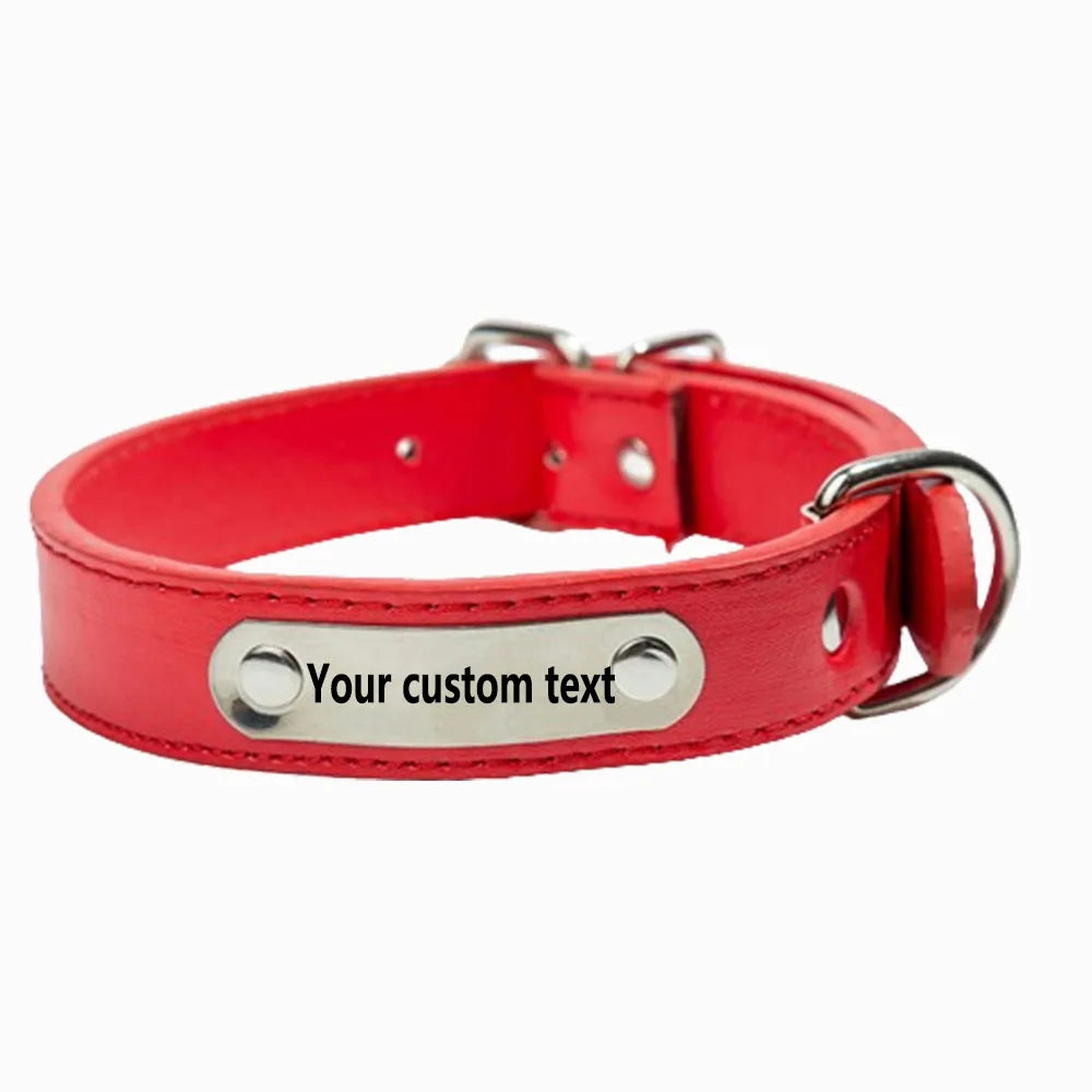 Custom Personalized Dog Collar With Name Engraved Id  Leather For All Types Of Puppies And Kittens